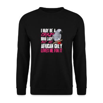 Graupapagei Perroquet gris d’Afrique Papagei - Sweat-shirt Unisexe - noir - Devant - Alina (178cm) & Michal (187cm)