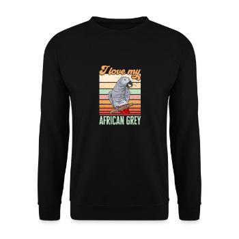 Graupapagei African Grey Parrot Papagei - Unisex Pullover - Schwarz - Vorne - Alina (178cm) & Michal (187cm)