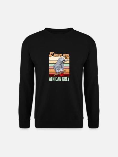 Graupapagei African Grey Parrot Papagei - Unisex Pullover - Schwarz