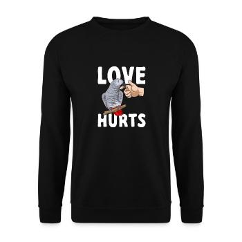 Graupapagei African Grey Parrot Papagei - Unisex Sweatshirt - black - Front - Alina (178cm) & Michal (187cm)