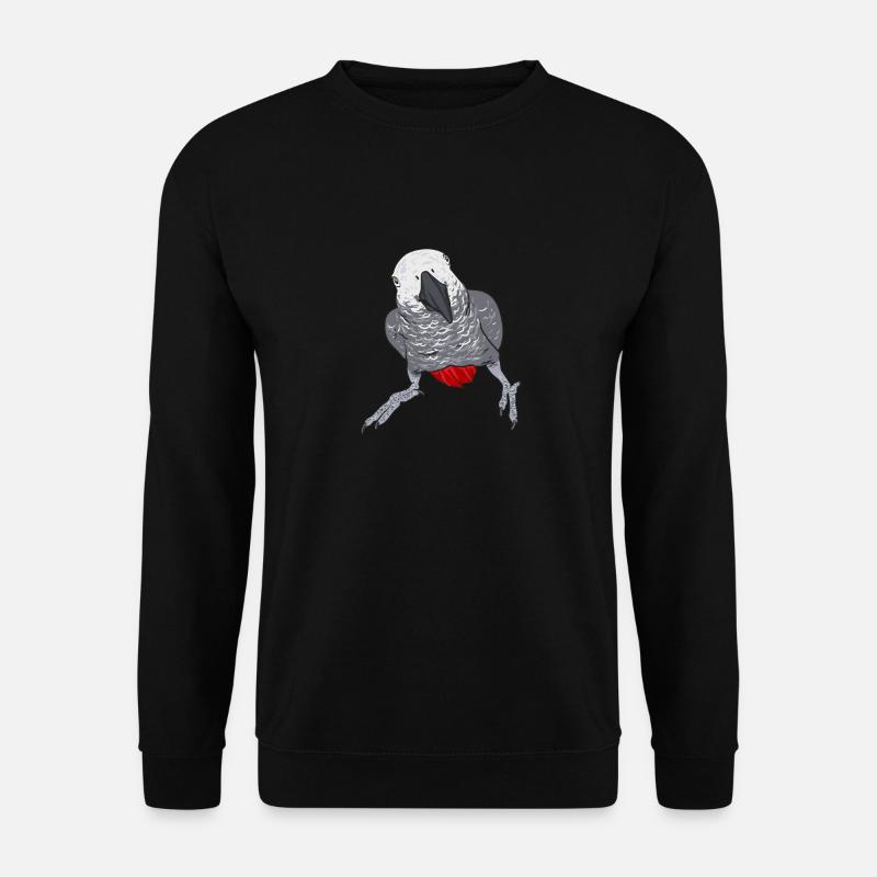 Graupapagei African Grey Parrot Papagei - Unisex Pullover - Schwarz