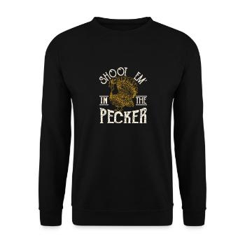 Shoot Em In The Pecker Humour Turkey Hunt Legend - Sweat-shirt Unisexe - noir - Devant - Alina (178cm) & Michal (187cm)