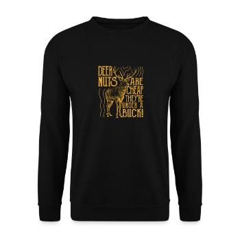 Les noix de cerf sont bon marché, elles sont sous un dollar drôle de wapiti - Sweat-shirt Unisexe - noir - Devant - Alina (178cm) & Michal (187cm)