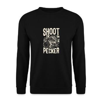 Shoot Em In The Pecker Humour Turkey Hunt Legend - Sweat-shirt Unisexe - noir - Devant - Alina (178cm) & Michal (187cm)
