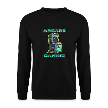 Arcade Gaming Retro Slots Games 80s Gamer - Unisex Sweatshirt - black - Front - Alina (178cm) & Michal (187cm)
