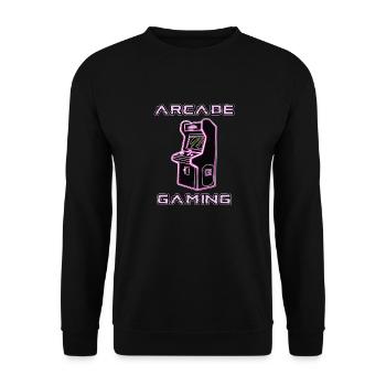 Arcade Gaming Retro Slots Games 80s Gamer - Unisex Sweatshirt - black - Front - Alina (178cm) & Michal (187cm)