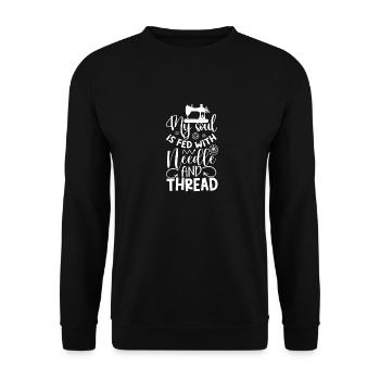 Nähen Zitat Schneiderin Schneider Quilten Nähen - Unisex Pullover - Schwarz - Vorne - Alina (178cm) & Michal (187cm)