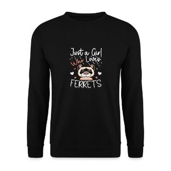 Juste une fille qui aime les furets drôles de femmes mignonnes Wea - Sweat-shirt Unisexe - noir - Devant - Alina (178cm) & Michal (187cm)