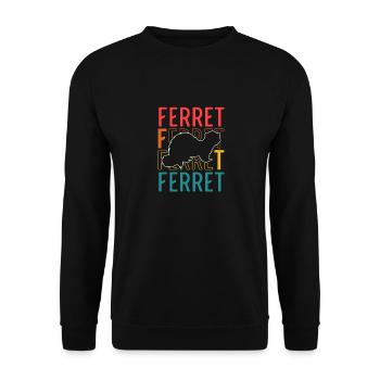 Ferret Retro Weasel Mignon Vintage - Sweat-shirt Unisexe - noir - Devant - Alina (178cm) & Michal (187cm)