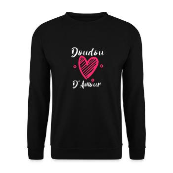 Doudou D Amour Cadeaux St Valentin - Sweat-shirt Unisexe - noir - Devant - Alina (178cm) & Michal (187cm)