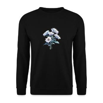 Bouquet Daisies Flowers Lover Humor Vintage Pun - Unisex Sweatshirt - black - Front - Alina (178cm) & Michal (187cm)