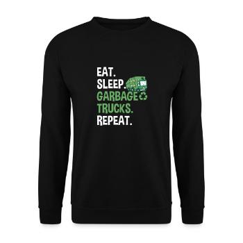 Garbage trucks, garbage day, garbage collection - Unisex Sweatshirt - black - Front - Alina (178cm) & Michal (187cm)