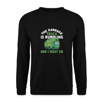 Garbage trucks, garbage day, garbage collection - Unisex Sweatshirt - black - Front - Alina (178cm) & Michal (187cm)