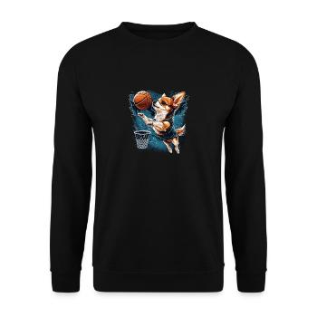 Chihuahua | Basketball Spieler | Sport Dunk | - Unisex Pullover - Schwarz - Vorne - Alina (178cm) & Michal (187cm)
