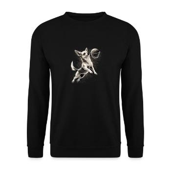 Chihuahua | Basketball Spieler | Sport Dunk | - Unisex Pullover - Schwarz - Vorne - Alina (178cm) & Michal (187cm)