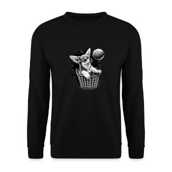 Chihuahua | Basketball Spieler | Sport Dunk | - Unisex Pullover - Schwarz - Vorne - Alina (178cm) & Michal (187cm)