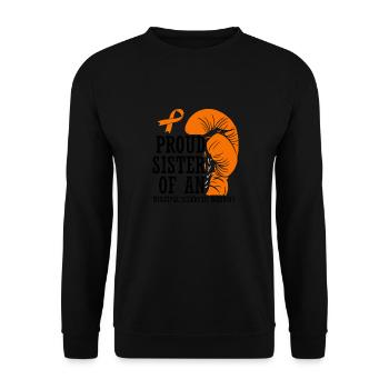 Proud sister of a - Unisex Sweatshirt - black - Front - Alina (178cm) & Michal (187cm)