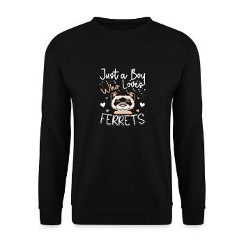 Juste un garçon qui aime les furets Animal de compagnie Belette Hommes - Sweat-shirt Unisexe - noir - Devant - Alina (178cm) & Michal (187cm)