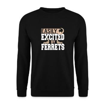 Belette Facilement Excité Par Furets Mammifère Drôle Mignon - Sweat-shirt Unisexe - noir - Devant - Alina (178cm) & Michal (187cm)