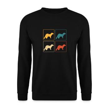 Ferret Lover Retro Weasel Vintage - Sweat-shirt Unisexe - noir - Devant - Alina (178cm) & Michal (187cm)