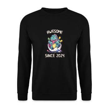 Kids Dinos Birthday Party | Awesome since 2024 - Unisex Sweatshirt - black - Front - Alina (178cm) & Michal (187cm)