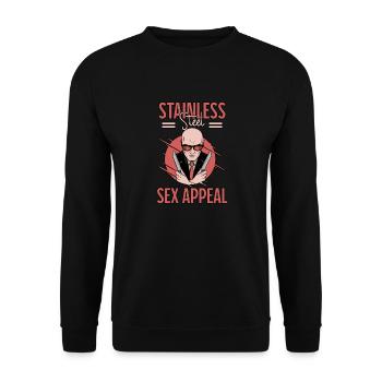 Funny Knife Collector Stainless Steel Sex Appeal - Unisex Sweatshirt - black - Front - Alina (178cm) & Michal (187cm)