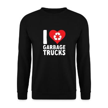 Garbage trucks, garbage day, garbage collection - Unisex Sweatshirt - black - Front - Alina (178cm) & Michal (187cm)