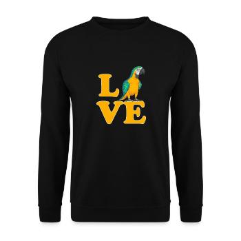 Yellow-breasted Macaw Parrot Blue And Yellow Macaw - Unisex Sweatshirt - black - Front - Alina (178cm) & Michal (187cm)