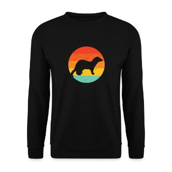 Sunset Weasel Retro Ferret Animal Vintage - Unisex Sweatshirt - black - Front - Alina (178cm) & Michal (187cm)