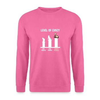 Funny Cute Weasel Ferret Fans Level Of Crazy - Unisex Sweatshirt - pink - Front