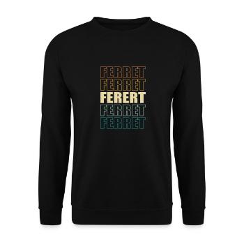Retro Ferret Vintage Mignonne Belette - Sweat-shirt Unisexe - noir - Devant - Alina (178cm) & Michal (187cm)