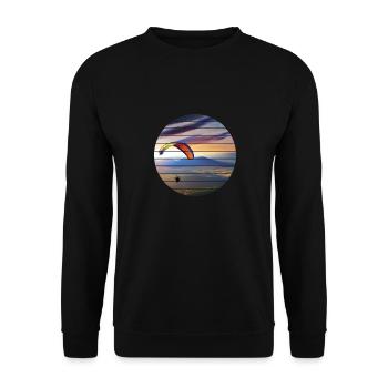 Paragleiter Paragliding Gleitschirmfliegen - Unisex Sweatshirt - black - Front - Alina (178cm) & Michal (187cm)