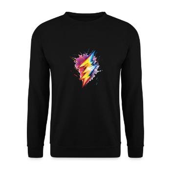 Rainbow Thunderstorm Magic-LGBT Pride - Unisex Sweatshirt - black - Front - Alina (178cm) & Michal (187cm)