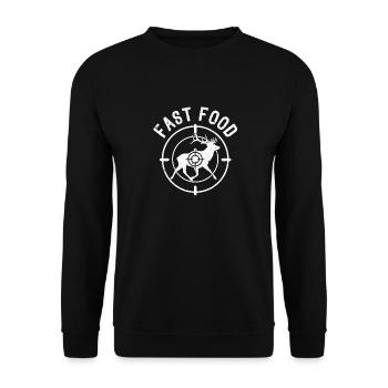Restauration rapide Chasse au cerf Drôle de chasseur de wapitis Animaux sauvages - Sweat-shirt Unisexe - noir - Devant - Alina (178cm) & Michal (187cm)