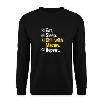 Yellow-breasted Macaw Parrot Blue And Yellow Macaw - Unisex Sweatshirt - black - Front - Alina (178cm) & Michal (187cm)