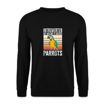Yellow-breasted Macaw Parrot Blue And Yellow Macaw - Unisex Sweatshirt - black - Front - Alina (178cm) & Michal (187cm)