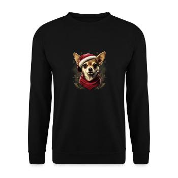 Chihuahua | Merry Christmas | X-Mas Tree | Cute - Unisex Sweatshirt - black - Front - Alina (178cm) & Michal (187cm)