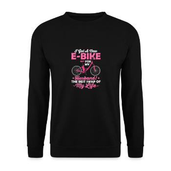 I Got A New E-Bike For My Wife! Pedelec Electric - Unisex Sweatshirt - black - Front - Alina (178cm) & Michal (187cm)
