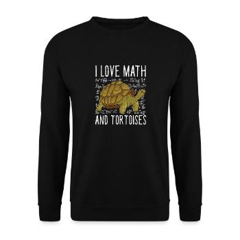 J’aime les maths et les tortues drôles enfants tortue d’école - Sweat-shirt Unisexe - noir - Devant - Alina (178cm) & Michal (187cm)