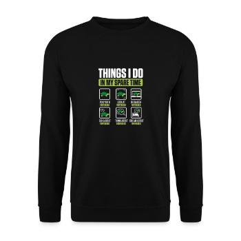 Turtle Reptile Tortoise Lover Things I Do In My Sp - Unisex Sweatshirt - black - Front - Alina (178cm) & Michal (187cm)