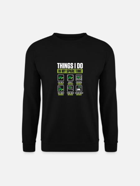 Turtle Reptile Tortoise Lover Things I Do In My Sp - Unisex Pullover - Schwarz
