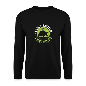 Easily Excited By Tortoises Retro Reptile Turtle V - Unisex Pullover - Schwarz - Vorne - Alina (178cm) & Michal (187cm)