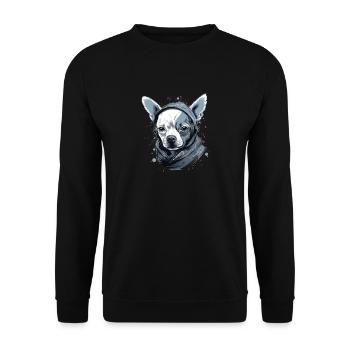 Chihuahua | Chien Cool | Rap | Hip-Hop | Gangster - Sweat-shirt Unisexe - noir - Devant - Alina (178cm) & Michal (187cm)