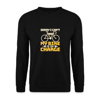 Sorry I Can't My Bike Is On Charge Pedelec Electri - Unisex Sweatshirt - black - Front - Alina (178cm) & Michal (187cm)