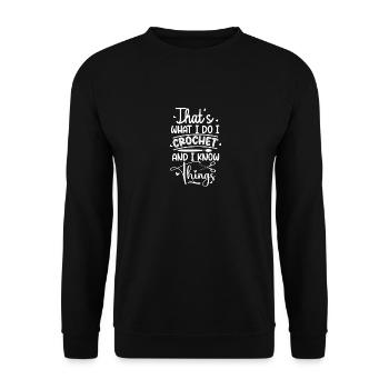Crochet Tricoteur Fils Amoureux Crochet - Sweat-shirt Unisexe - noir - Devant - Alina (178cm) & Michal (187cm)