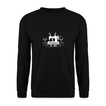 Crochet Knitter Yarn Lovers Crocheting - Unisex Sweatshirt - black - Front - Alina (178cm) & Michal (187cm)