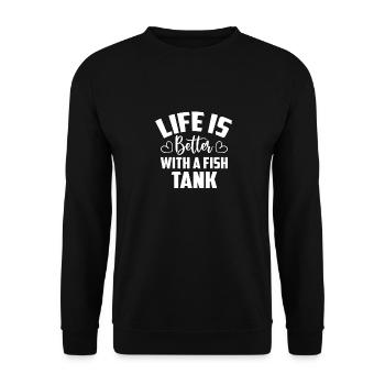 Aquarium Fish Tank Aquarist Fish Lovers - Unisex Sweatshirt - black - Front - Alina (178cm) & Michal (187cm)