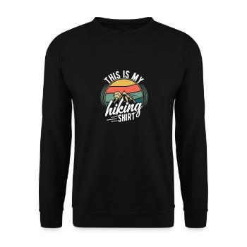 Wandern Natur Berge Outdoor Wanderer - Unisex Pullover - Schwarz - Vorne - Alina (178cm) & Michal (187cm)