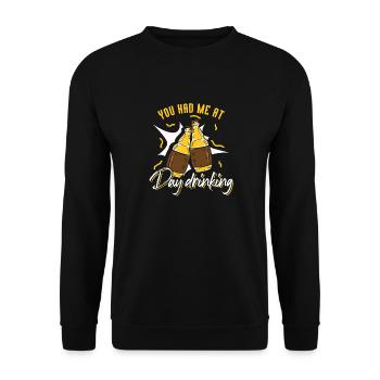 Sie Hatten Mich Bei Day Drinking Retro Beach - Unisex Pullover - Schwarz - Vorne - Alina (178cm) & Michal (187cm)