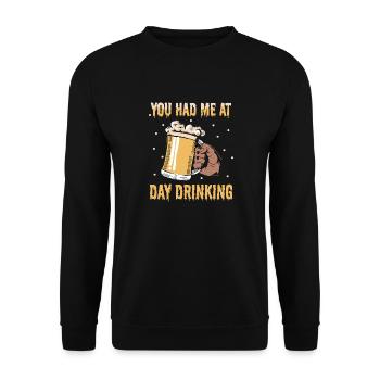 Sie Hatten Mich Bei Day Drinking Retro Beach - Unisex Pullover - Schwarz - Vorne - Alina (178cm) & Michal (187cm)